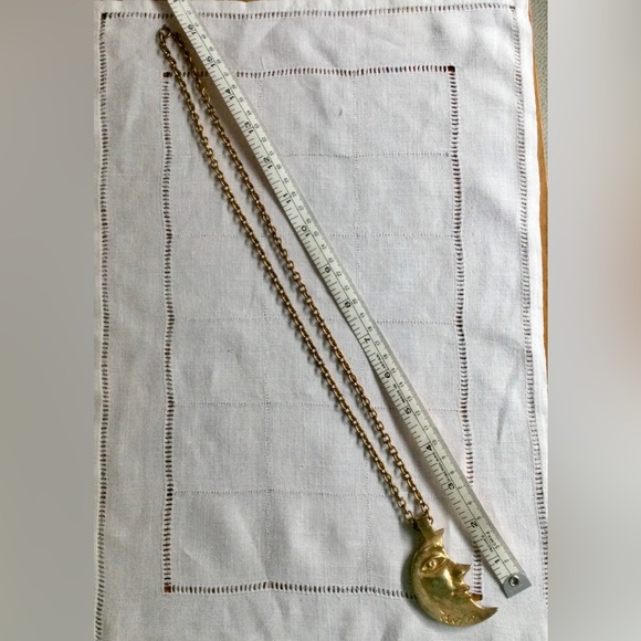 Daniel Harris Aka ZEV Double Sided Crescent Moon Face Necklace - Pendant w Chain - Picture 6 of 7